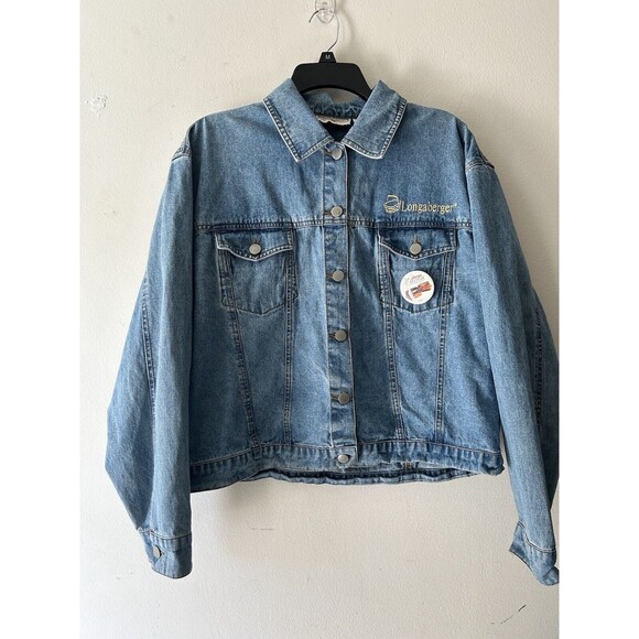 Longaberger Jackets & Blazers - Longaberger Jean Jacket - Size LARGE - GUC w/ 2003 Pin